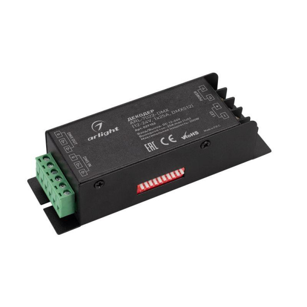 Декодер ARL-7022-DMX 12-24В 1х25А DMX512 IP20 метал. Arlight 027152