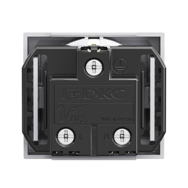 Розетка 1-м 2мод. Viva 16А IP20 2P+E с заземл. защ. шторки сер. DKC 45025