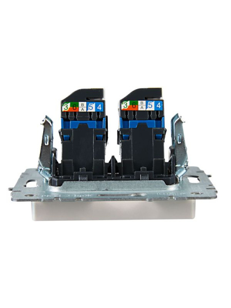 Розетка компьютерная двойн. СП RJ45 кат.6 BRITE РК11-2-БрЖ механизм жемчуж. IEK BR-K20-2-K36