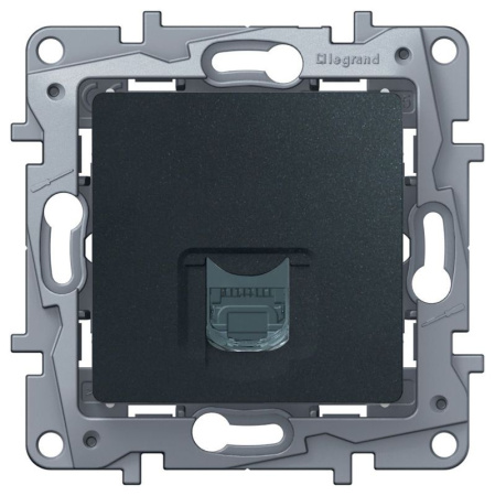 Розетка компьютерная СП Etika RJ45 кат.6 UTP антрацит IEK 672653