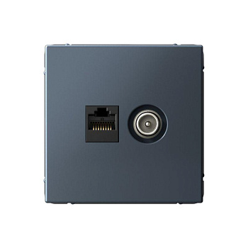 Розетка компьютерная + телевизионная 2-м СП ArtGallery RJ45 кат.5E + TV механизм грифель SE GAL000789