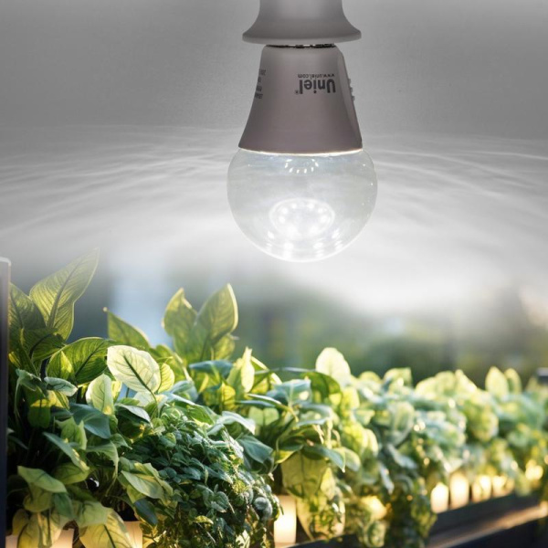 Лампа светодиодная для растений LED-A60-10W/SPM3/E27/CL PLP35WH MULTIPLANT 10Вт E27 форма "A" три спектра для проращ. роста и цветения прозр. Uniel UL-00011438