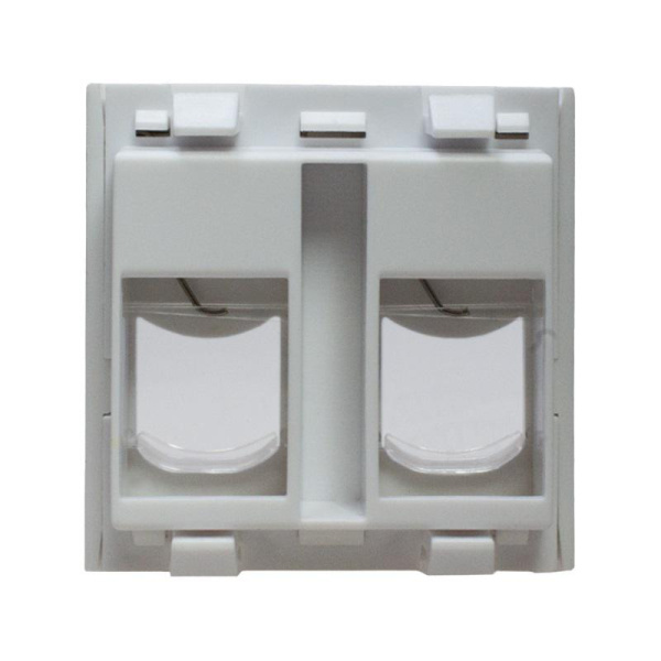 Панель лицевая 2 порта 45х45 Keystone шторки откидное маркиров. окно (DIY) SUPRLAN 10-0302-1