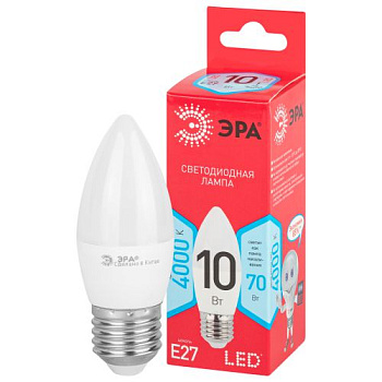 Лампа светодиодная RED LINE LED B35-10W-840-E27 R 10Вт B35 свеча 4000К нейтр. бел. E27 Эра Б0050696