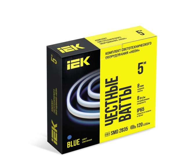 Комплект DIY (2835B120-8-IP65-220В 5м + драйвер) IEK LSR5-B-120-65-2-05-S0