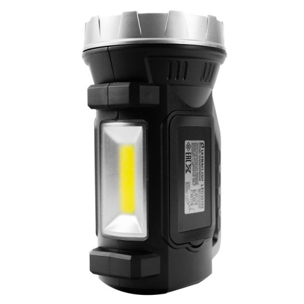 Фонарь аккумуляторный LED38103 18650/3xAA LED+COB 3 реж. Type-C пластик. коробка черн. Ultraflash 16218