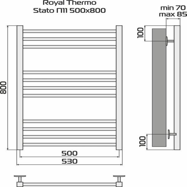 Полотенцесушитель Statо П11 500х800 Royal Thermo НС-1433963