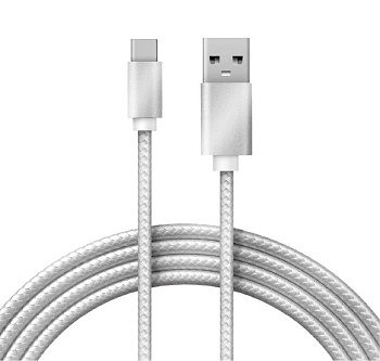 Кабель USB-Type-C 2А 1м серебристая нейлоновая оплетка Rexant 18-1899