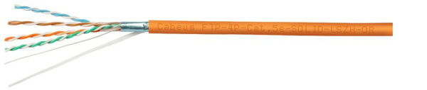 Кабель витая пара F/UTP кат.5E 4х2х24AWG solid LSZH нг(А)-HF FTP-4P-Cat.5e-SOLID-LSZH оранж. (уп.305м) Cabeus 7199c