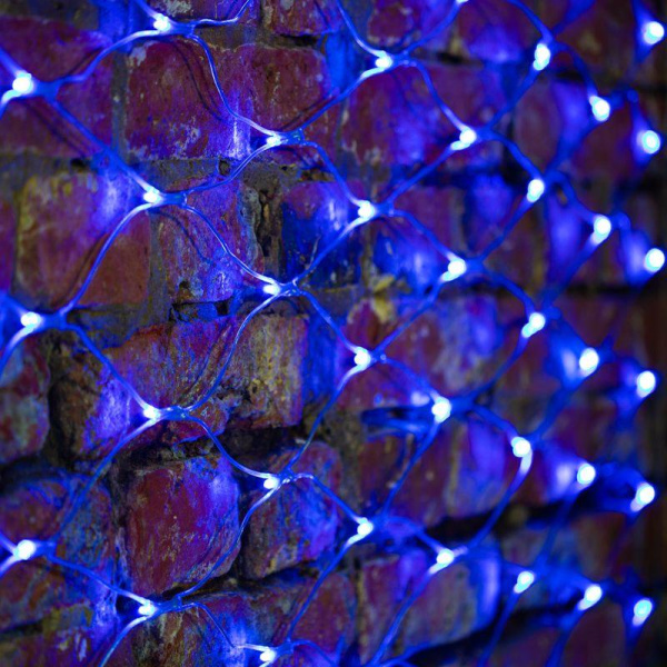 Гирлянда светодиодная "Сеть" 2х1.5м 288LED син. 24Вт 230В IP65 свечение с динамикой провод ПВХ прозр. Neon-Night 215-043