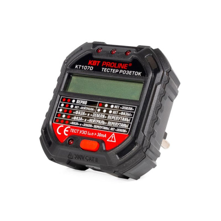 Тестер розеток и УЗО КТ 107D PROLINE КВТ 86321