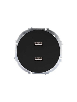 Розетка 2-м СП OSEN USB разъем механизм черн. бархат LEZARD 743-4288-192