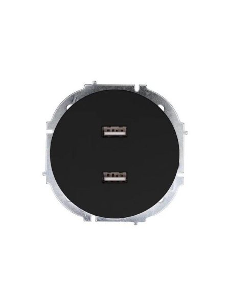 Розетка 2-м СП OSEN USB разъем механизм черн. бархат LEZARD 743-4288-192