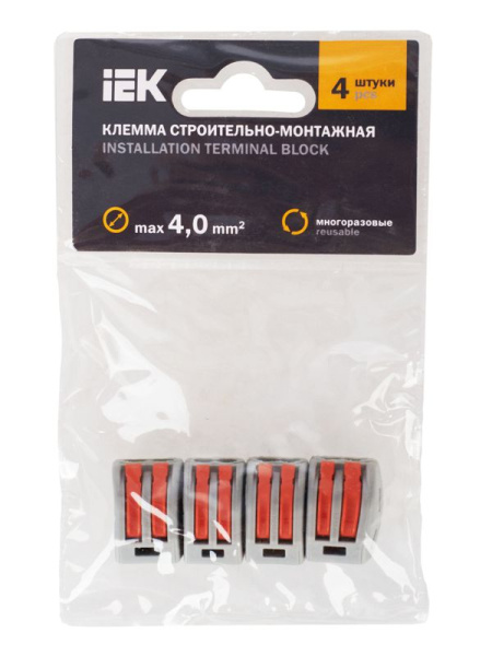 Клемма строительно-монтажная СМК 222-412 (уп.4шт) IEK UKZ-004-412