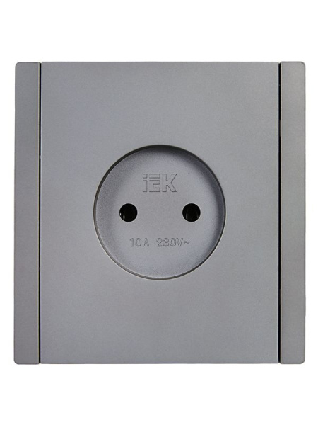 Розетка 1-м СП FORTE&PIANO FP518 10А без заземл. без защ. шторок винт. крепл. сталь IEK FP-R10-10-K46