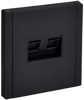 Розетка компьютерная 2-м FORTE&PIANO FP134M RJ45 кат.6 черн. IEK FP-K20-2-M-K02