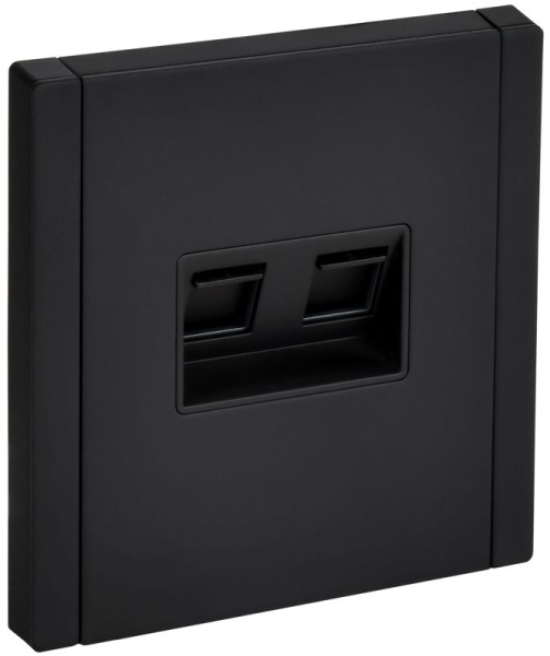 Розетка компьютерная 2-м FORTE&PIANO FP134M RJ45 кат.6 черн. IEK FP-K20-2-M-K02