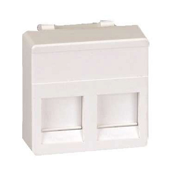 Адаптер на 2 RJ45 коннектора защ. шторки бел. Simon27 27486-35