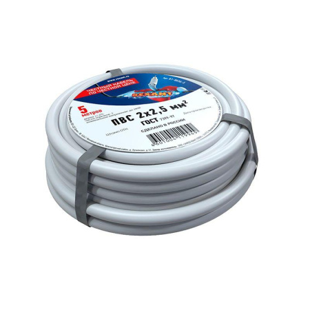 Провод ПВС 2x2.5 (уп.5м) Rexant 01-8036-5
