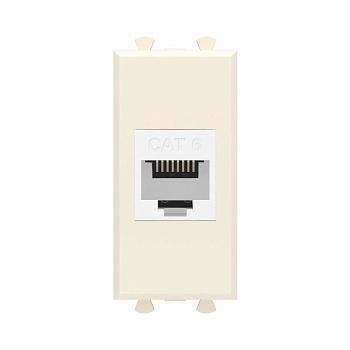 Розетка компьютерная 1мод. Avanti "Ванильная дымка" RJ45 кат.6 без шторок модульная механизм DKC 4405691