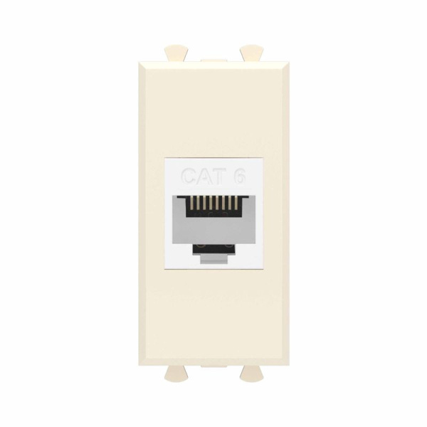 Розетка компьютерная 1мод. Avanti "Ванильная дымка" RJ45 кат.6 без шторок модульная механизм DKC 4405691