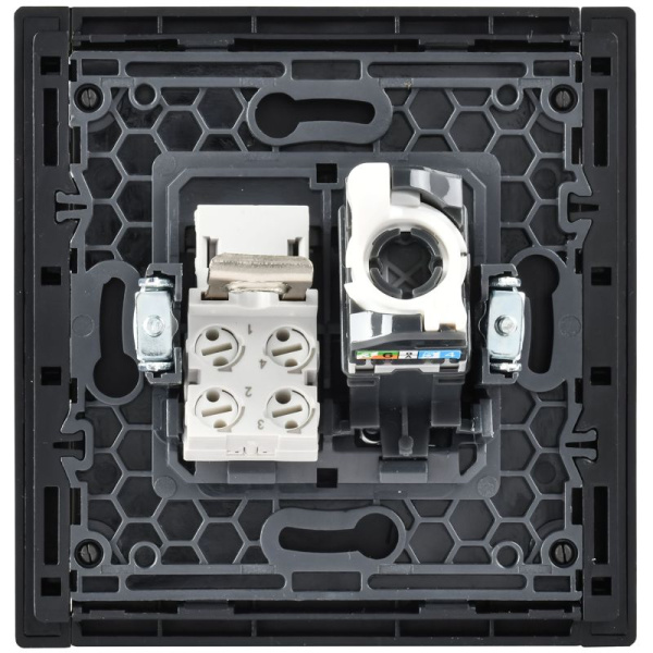 Розетка 2-м СП FORTE&PIANO FP635M RJ11+RJ45 кат.5E IP20 шампань IEK FP-KT20-O-1-M-K37