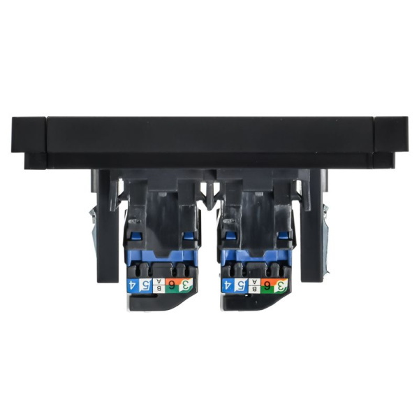 Розетка компьютерная 2-м RJ45 кат.6 FORTE&PIANO FP134 черн. IEK FP-K20-2-K02