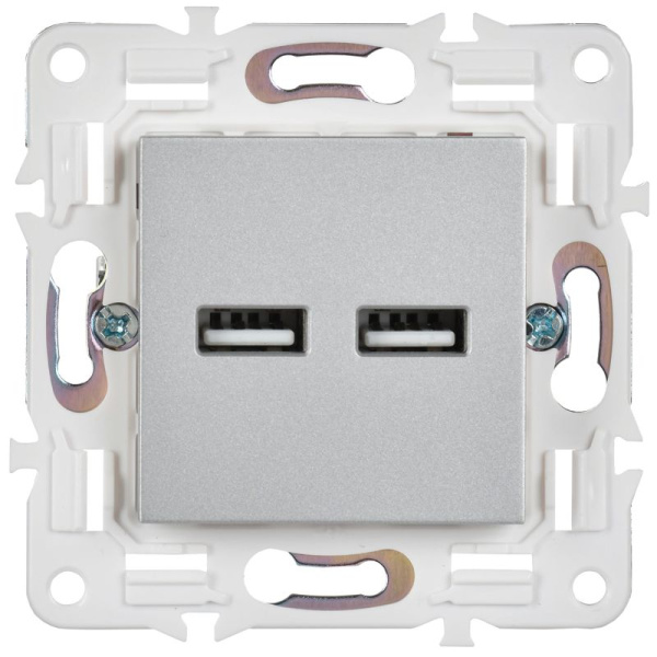 Розетка USB A+A 3.1А SKANDY SK-R15S серебр. IEK SK-U21-D31-K23