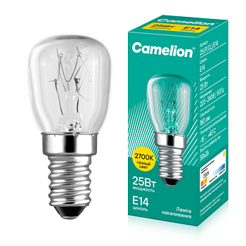 Лампа накаливания MIC 25/P/CL/E14 Т26 Camelion 13649