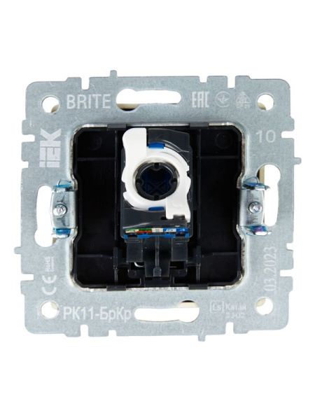 Розетка компьютерная СП RJ45 кат.6 BRITE РК11-БрКр механизм беж. IEK BR-K10-2-K10