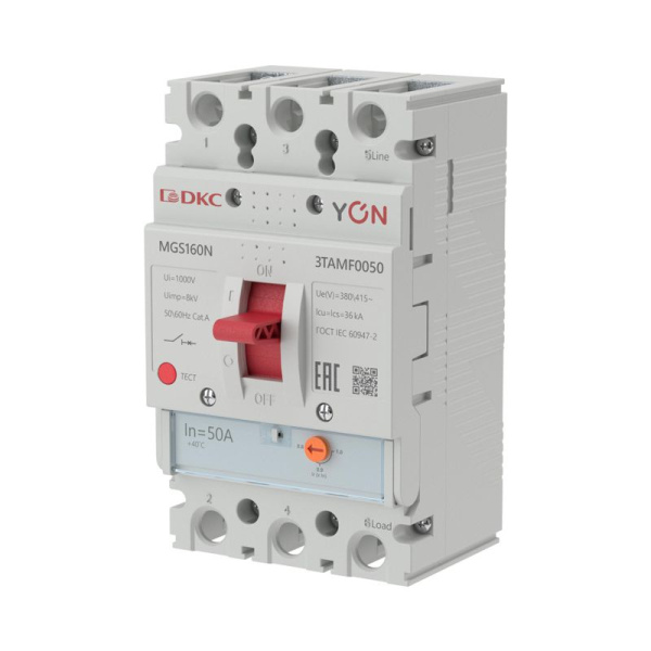 Выключатель автоматический MGS160 3P 40-50A 36kA YON MGS160N-3TAMF0050