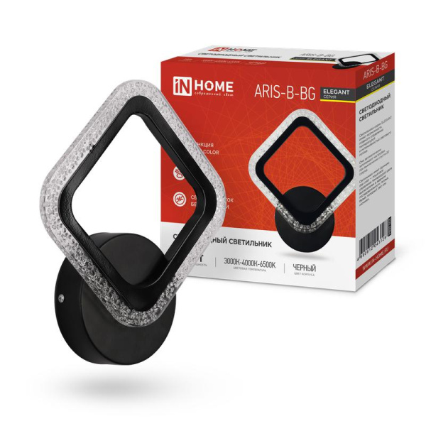 Светильник светодиодный ELEGANT ARIS-B-BG 15Вт 3000-6500К 1050лм 230В STEP COLOR черн. IN HOME 4690612043128