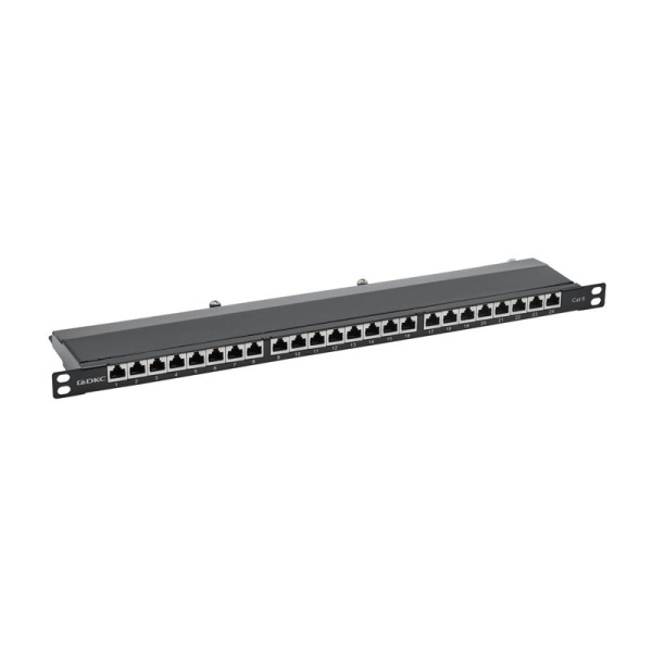 Патч-панель 19дюйм 0.5 U CAT6 24 порта RJ45 экранир. DKC RN6PPF2405