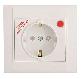 Розетка 1-м СП Defne 16А IP20 с заземл. с сетевым фильтром бел. Makel 42001139