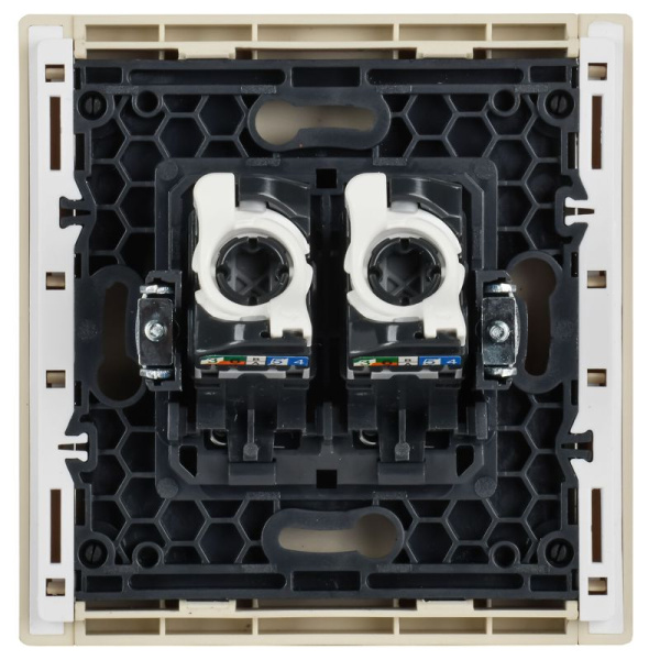 Розетка компьютерная 2-м RJ45 кат.5E FORTE&PIANO FP433 ваниль IEK FP-K20-1-K10