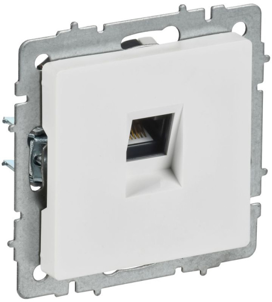 Розетка компьютерная СП BRITE РК10-БрАБ RJ45 кат.5E механизм арктич. бел. IEK BR-K10-1-K91