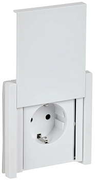 Розетка СП FORTE&PIANO 16А IP44 FP221 с заземл. защ. шторки с крышкой винт. крепл. бел. IEK FP-R16-16-44-K01