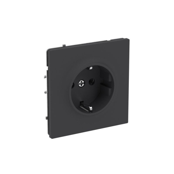 Розетка силовая KANT 2P+E без шторки черн. уголь DKC 7012033