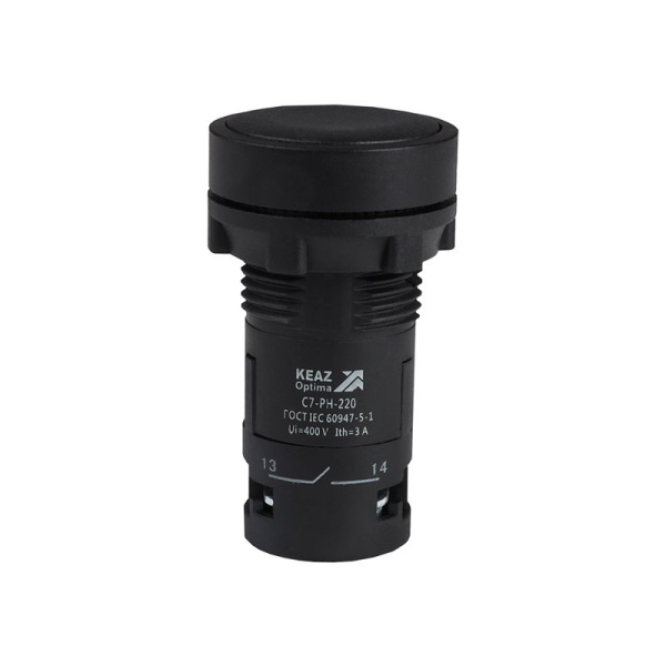 Кнопка с фиксацией OptiSignal Compact D22 С7-PH-220 черн. 2НО XB7NH23 КЭАЗ 362079