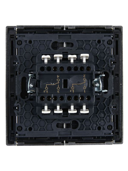 Выключатель проходной 2-кл. СП FORTE&PIANO 10А FP507 сталь IEK FP-V22-0-10-1-K46