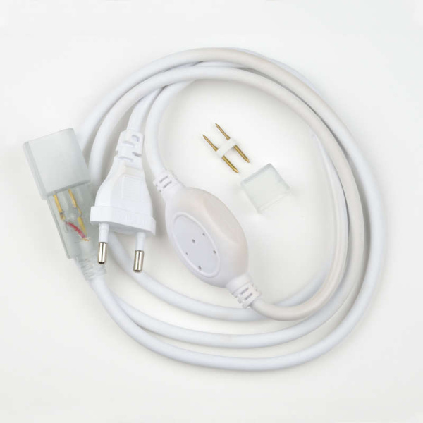 Провод электрический UCX-SP2/N21 WHITE 1 STICKER для светодиодных лент ULS-N21 NEON 220В 8х16мм 2 контакта. бел. Uniel UL-00002937
