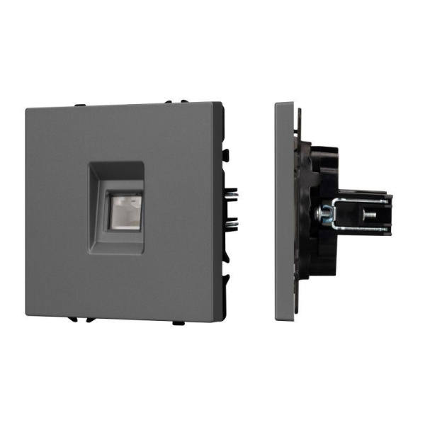 Розетка компьютерная ARL NOBE SCT-MPC1-SFPL-GR RJ45 кат.6 софт-тач сер. базальт Arlight 054307(1)