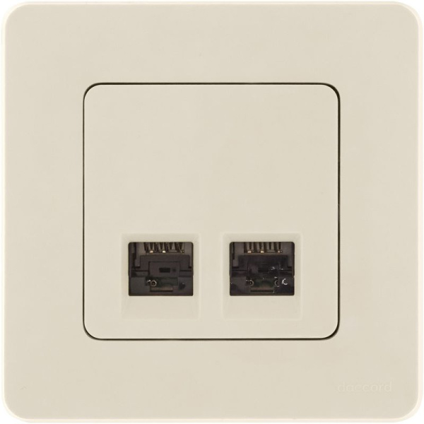 Розетка компьютерная 2-м СП Inspiria RJ45 кат.6 UTP IP20 механизм сл. кость IEK 673841
