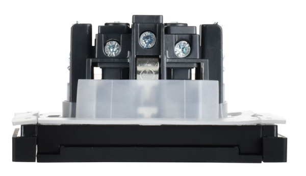 Розетка СП FORTE&PIANO 16А IP44 FP121 с заземл. защ. шторки с крышкой винт. крепл. черн. IEK FP-R16-16-44-K02
