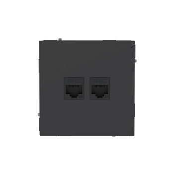 Розетка компьютерная 2-м KANT RJ45 кат.6A без шторки черн. уголь DKC 7012674