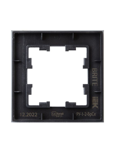 Рамка 1-м BRITE РУ-1-2-БрСе стекло сер. IEK BR-M12-G-K03
