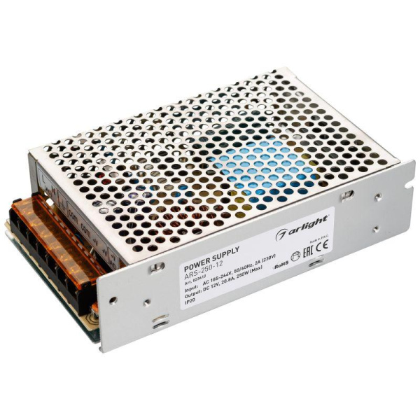 Блок питания ARS-250-12 12В 20.8А 250Вт IP20 сетка 2 года Arlight 023612