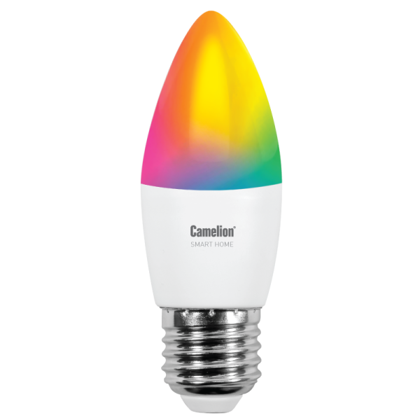 Лампа светодиодная Умный Дом Smart Home LSH7/C35/RGBСW/Е14/WIFI 7Вт свеча Е14 200-265В RGB+DIM+CW WiFi Camelion 14500