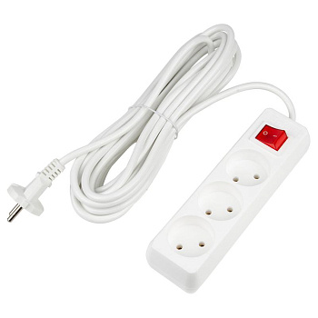 Удлинитель 3х7м без заземл. 10А Ultra S-CU3-7B WHITE бел. Uniel UL-00009997