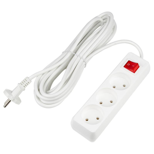 Удлинитель 3х7м без заземл. 10А Ultra S-CU3-7B WHITE бел. Uniel UL-00009997